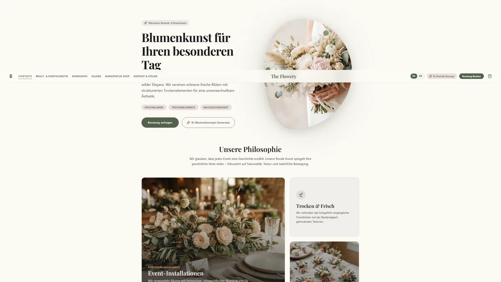 The Flowery website