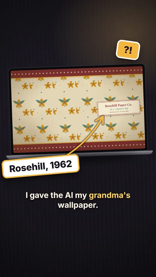 Cover of a short clip: a vintage wallpaper becoming a web app.